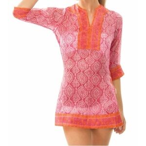 Gretchen Scott Designs Women’s 100% Silk Easy Breezy Tunic Sz S Beach Resort
